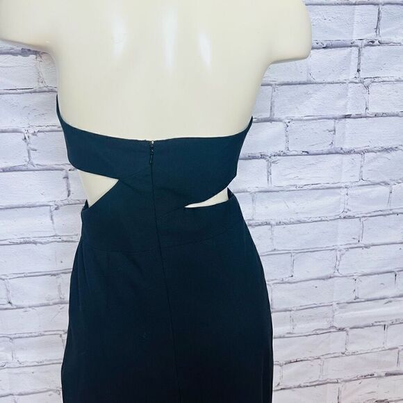 Black Halo Roxy Womens Black Knee Length Strapless Cut Out Sheath Dress Size 4 - Picture 6 of 12